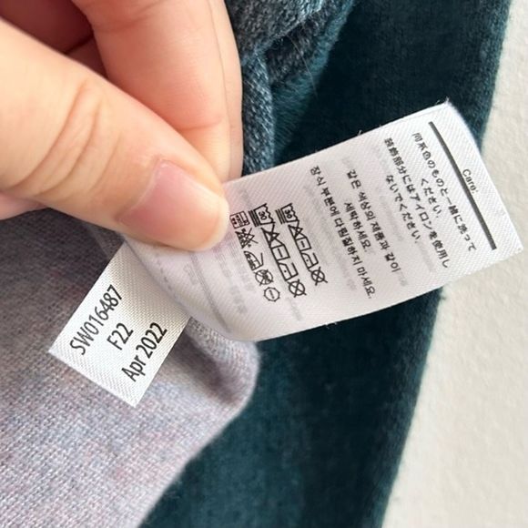 Smartwool Womens Shadow Pine Colorblock Sweater in Mist Blue/Twilight Marl - XS - Picture 6 of 9